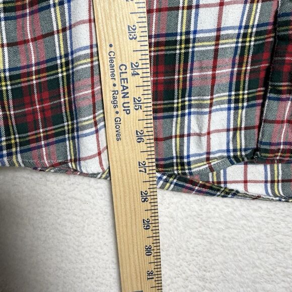 Barbour Mens Tailored Fit Flannel Size M Tartan White Red Plaid Corduroy Collar - Picture 6 of 6